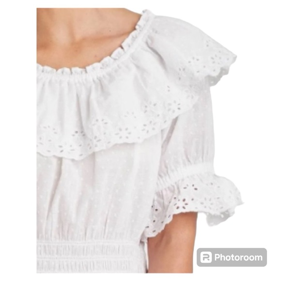 Universal Thread White Ruffle Short Sleeve
Eyelet Peplum Blouse size XXL - Picture 8 of 8